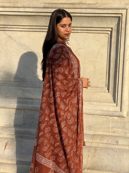 Terracotta Handblock Printed Cotton Suit Set